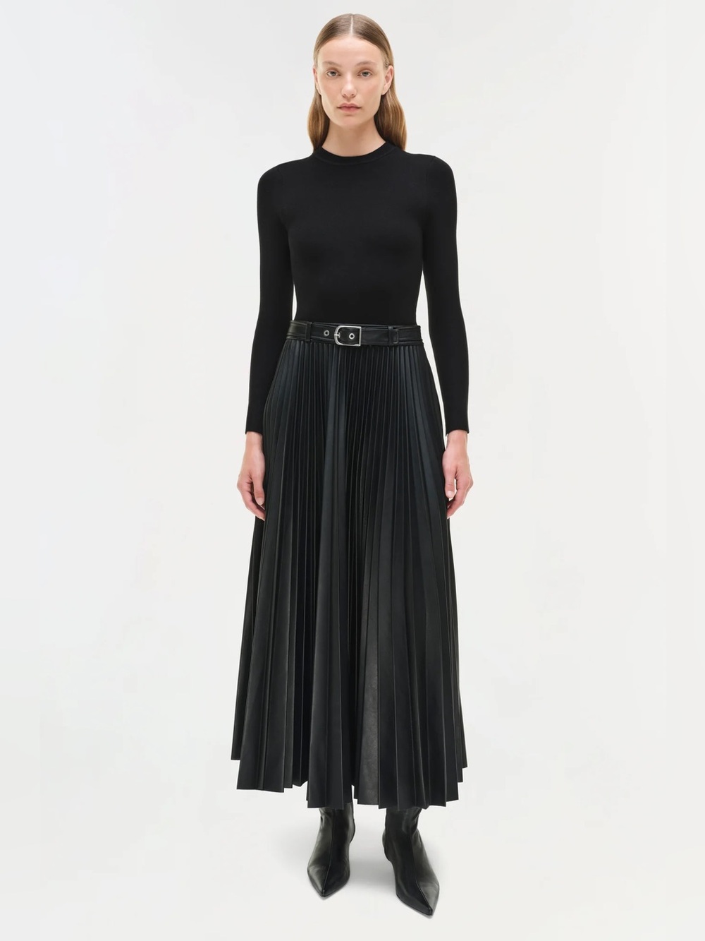 NEW SIMKHAI abilene knit combo midi dress | Black, Small - Picture 3 of 16